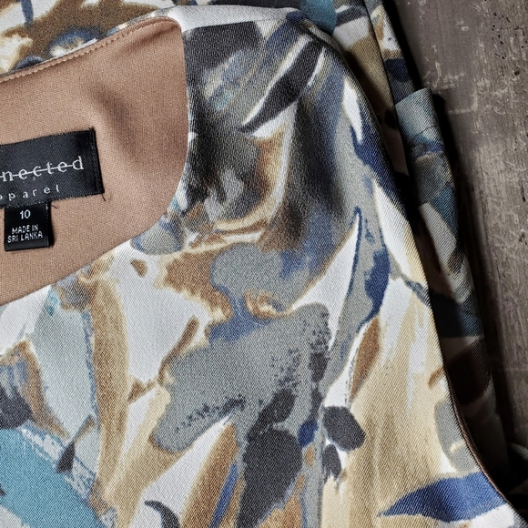 Connected Apparel Women's Tiered Formal Watercolor Midi Dress Size 10 NWOT - Picture 16 of 16